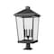 Z-Lite Beacon 4 Light Outdoor Pier Mounted Fixture, Black & Clear Beveled 568PHXXLR-533PM-BK - alternate 3